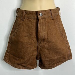 Shein brown 12.5” high rise waist pocketed shorts